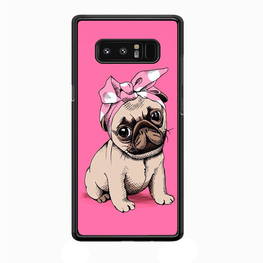 Cute Puppy Pink Samsung Galaxy Note 8 Case-Plastic / Full Wrap (3D Case)-Xtracase