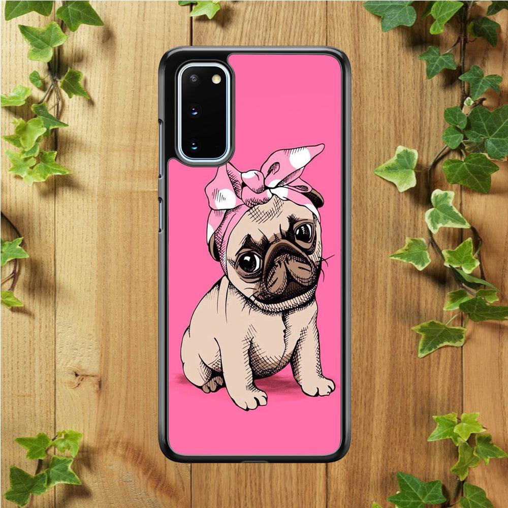 Cute Puppy Pink Samsung Galaxy S20 Case-Plastic / Full Wrap (3D Case)-Xtracase