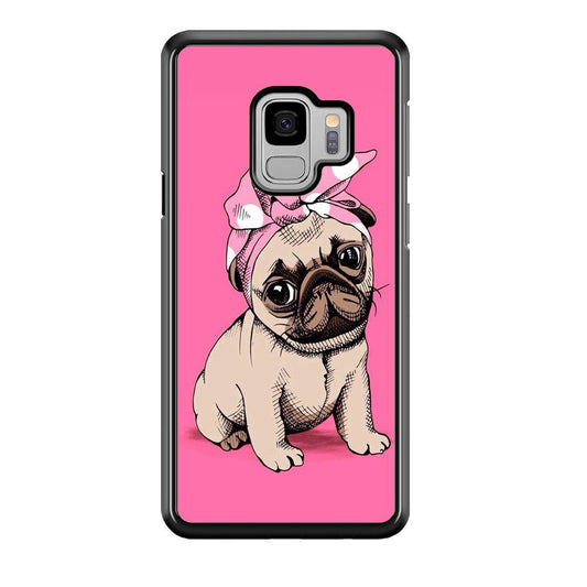 Cute Puppy Pink Samsung Galaxy S9 Case-Plastic / Full Wrap (3D Case)-Xtracase