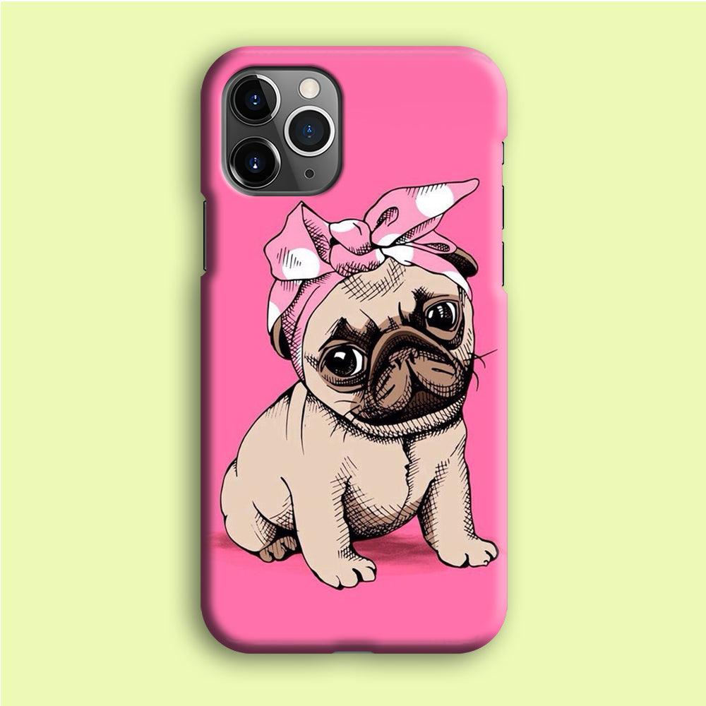 Cute Puppy Pink iPhone 12 Pro Max Case-Plastic / Full Wrap (3D Case)-Xtracase