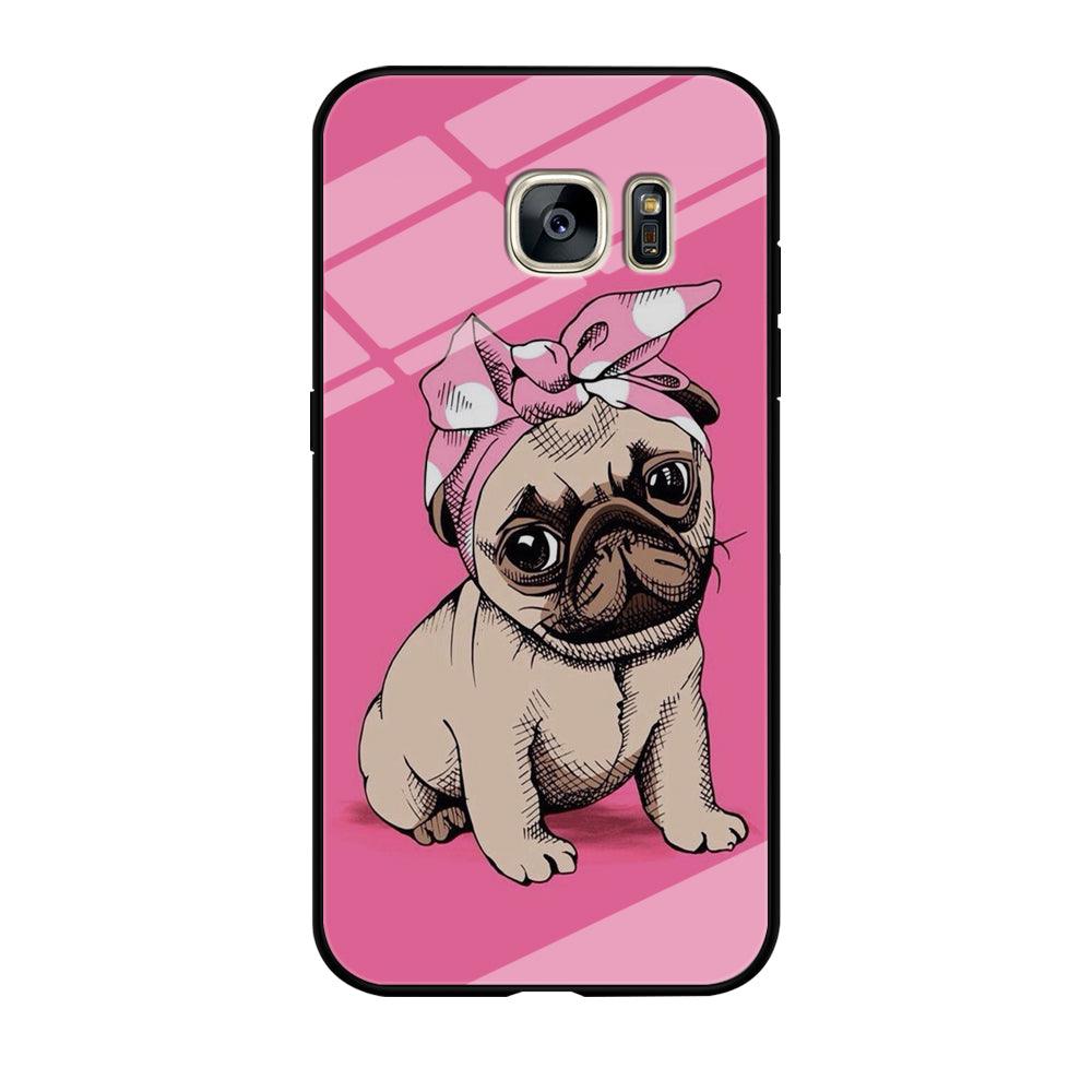 Cute Puppy Pink Samsung Galaxy S7 Edge Case-Tempered Glass Case-Xtracase