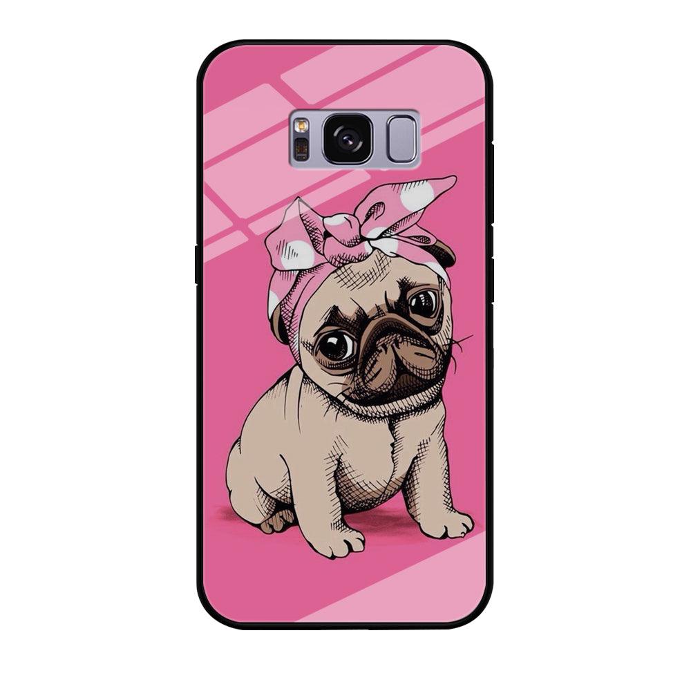 Cute Puppy Pink Samsung Galaxy S8 Case-Tempered Glass Case-Xtracase