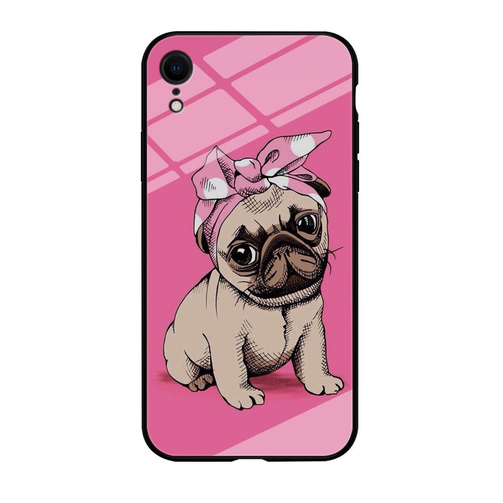Cute Puppy Pink iPhone XR Case-Tempered Glass Case-Xtracase