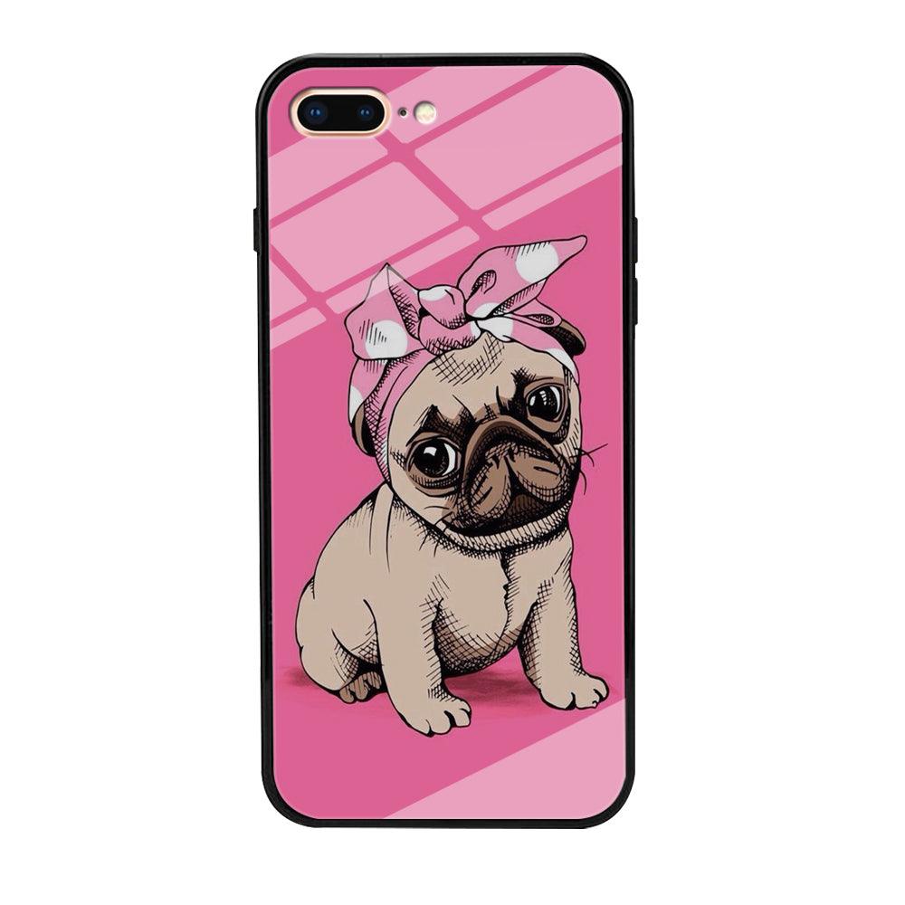 Cute Puppy Pink iPhone 7 Plus Case-Tempered Glass Case-Xtracase