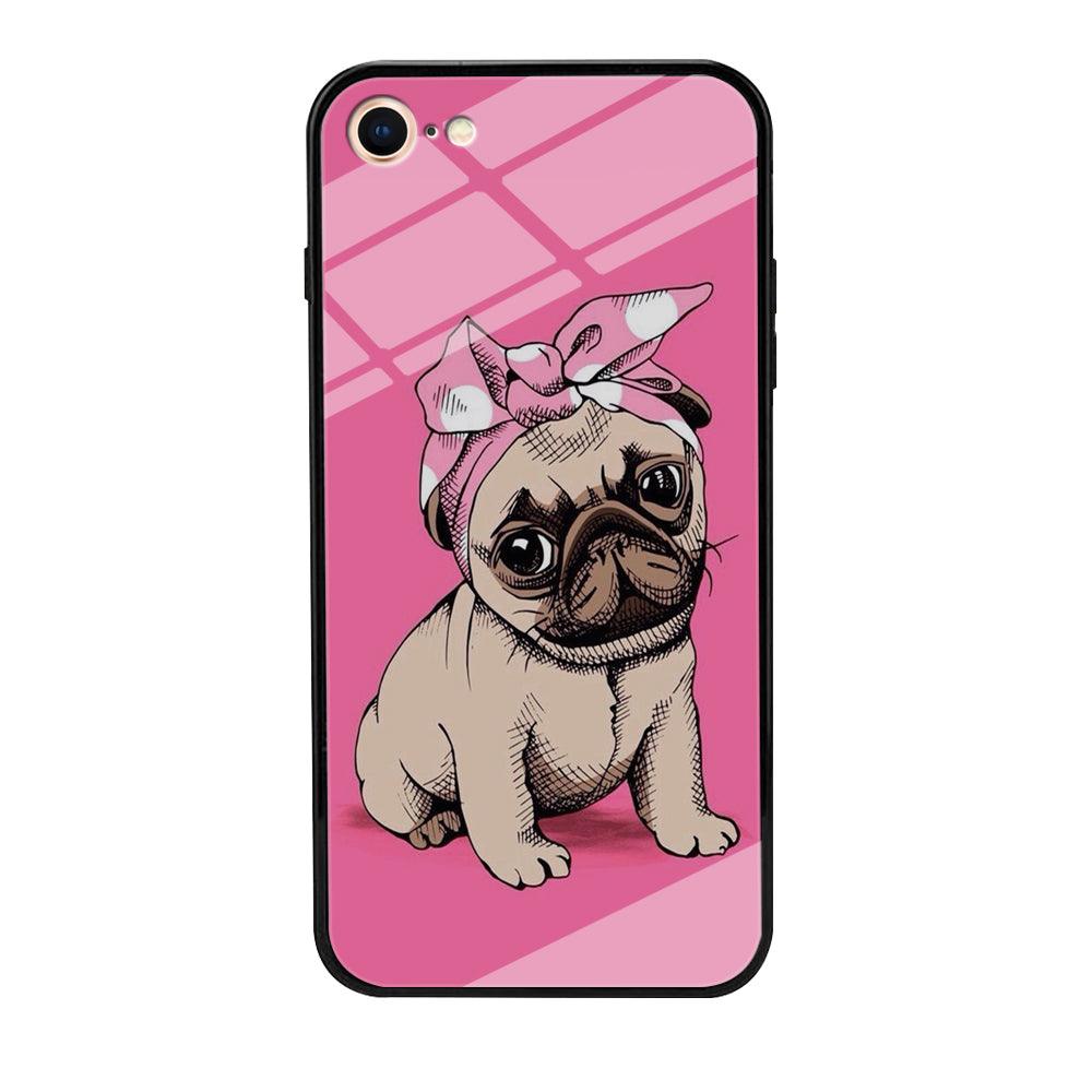 Cute Puppy Pink iPhone 8 Case-Tempered Glass Case-Xtracase