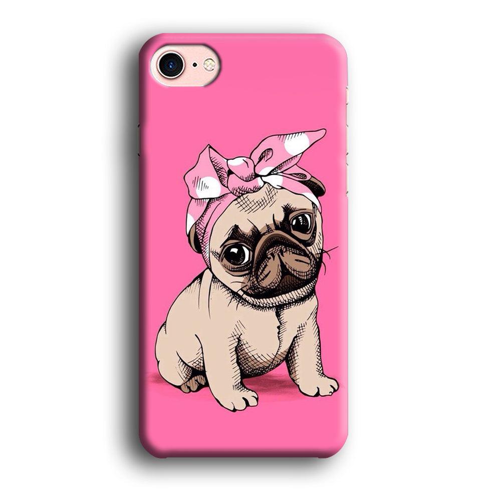 Cute Puppy Pink iPhone 7 Case-Plastic / Full Wrap (3D Case)-Xtracase