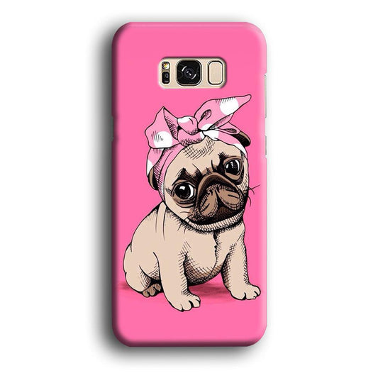 Cute Puppy Pink Samsung Galaxy S8 Case-Plastic / Full Wrap (3D Case)-Xtracase