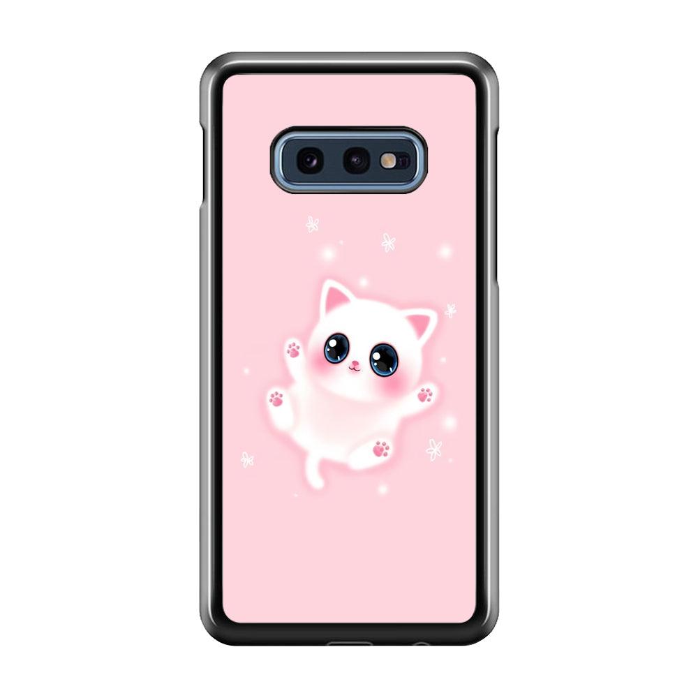 Cute White Kitten Samsung Galaxy S10E Case-Plastic / Full Wrap (3D Case)-Xtracase