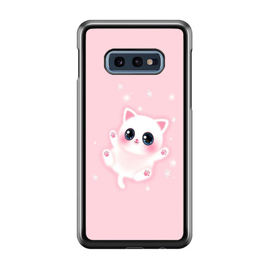 Cute White Kitten Samsung Galaxy S10E Case-Plastic / Full Wrap (3D Case)-Xtracase