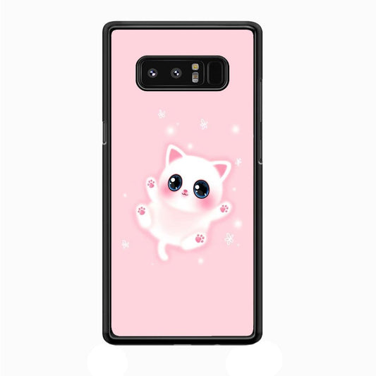 Cute White Kitten Samsung Galaxy Note 8 Case-Plastic / Full Wrap (3D Case)-Xtracase