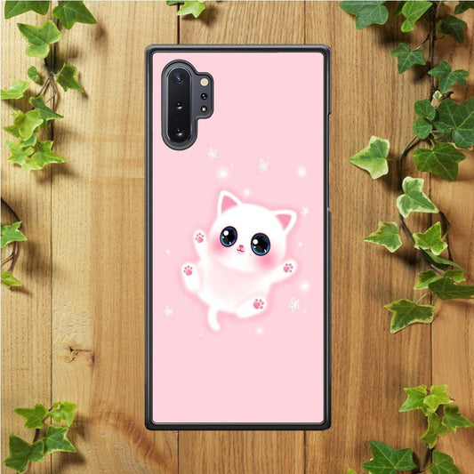 Cute White Kitten Samsung Galaxy Note 10 Plus Case-Plastic / Full Wrap (3D Case)-Xtracase