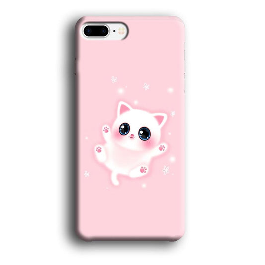 Cute White Kitten iPhone 7 Plus Case-Plastic / Full Wrap (3D Case)-Xtracase