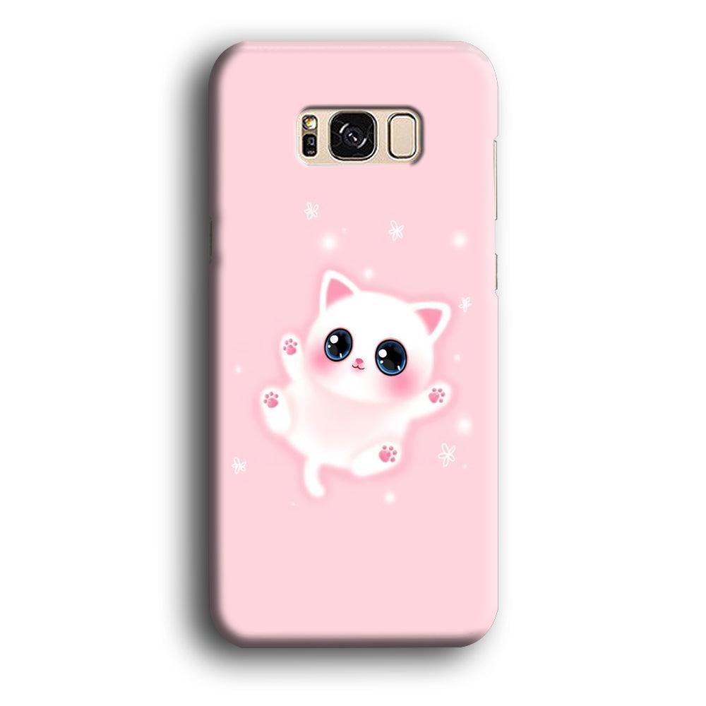 Cute White Kitten Samsung Galaxy S8 Case-Plastic / Full Wrap (3D Case)-Xtracase