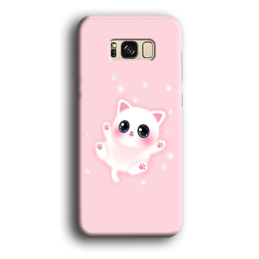 Cute White Kitten Samsung Galaxy S8 Case-Plastic / Full Wrap (3D Case)-Xtracase