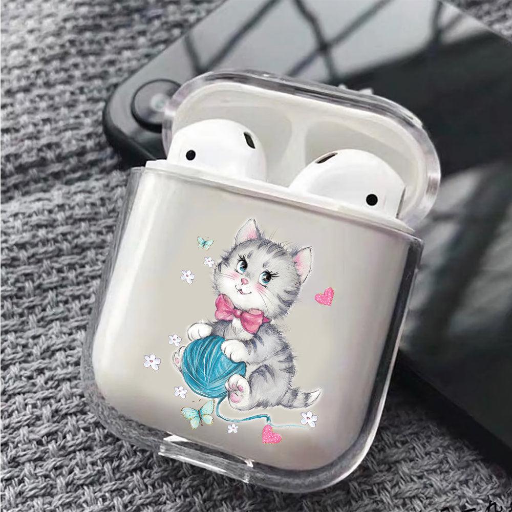 Cute Cat Protective Clear Case Cover For Apple Airpods-Xtracase