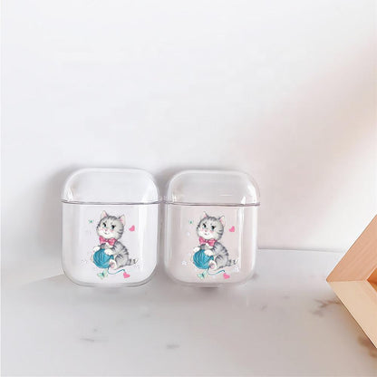 Cute Cat Protective Clear Case Cover For Apple Airpods-Xtracase
