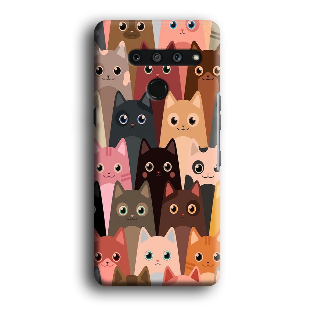 Cute Cat Doodle LG V50 3D Case-Xtracase