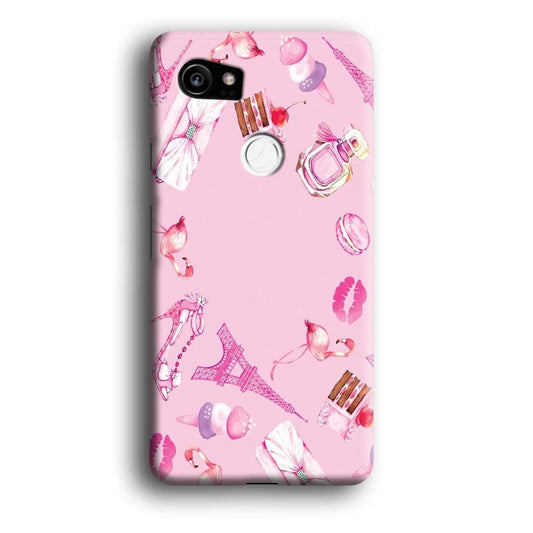 Cute Girly Pink Doodle Google Pixel 2 XL 3D Case-Xtracase