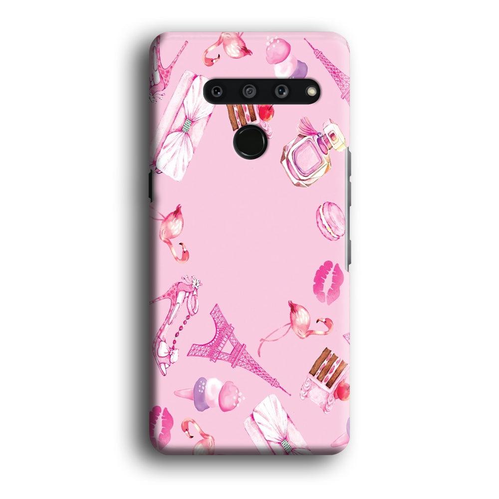 Cute Girly Pink Doodle LG V50 3D Case-Xtracase