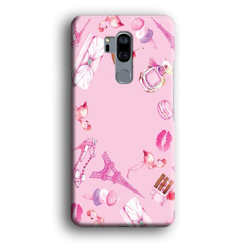 Cute Girly Pink Doodle LG G7 ThinQ 3D Case-Xtracase