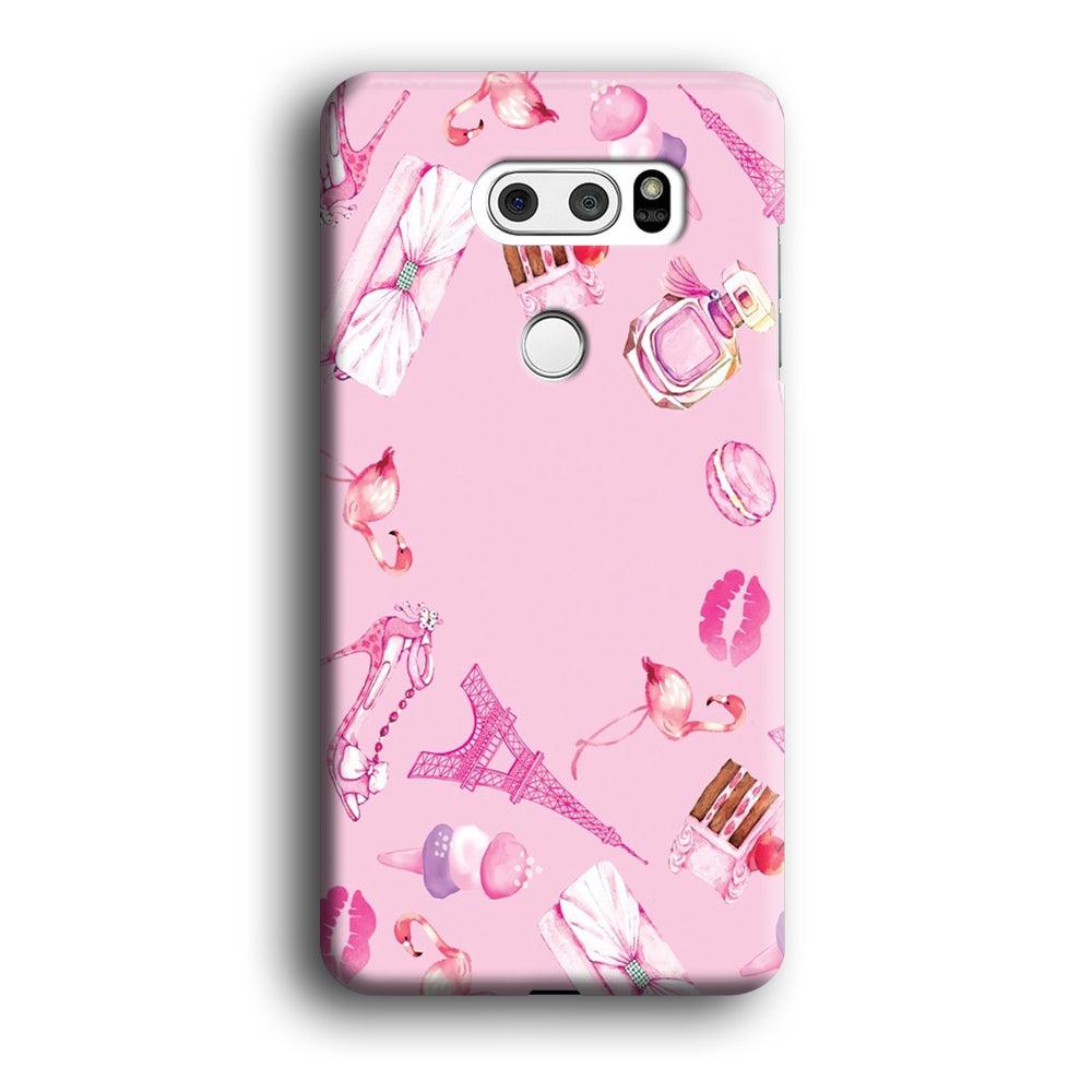 Cute Girly Pink Doodle LG V30 3D Case-Xtracase