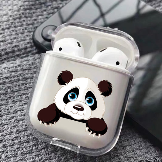 Cute Panda Hard Plastic Protective Clear Case Cover For Apple Airpods