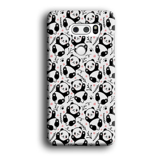 Cute Panda White Doodle LG V30 3D Case-Xtracase