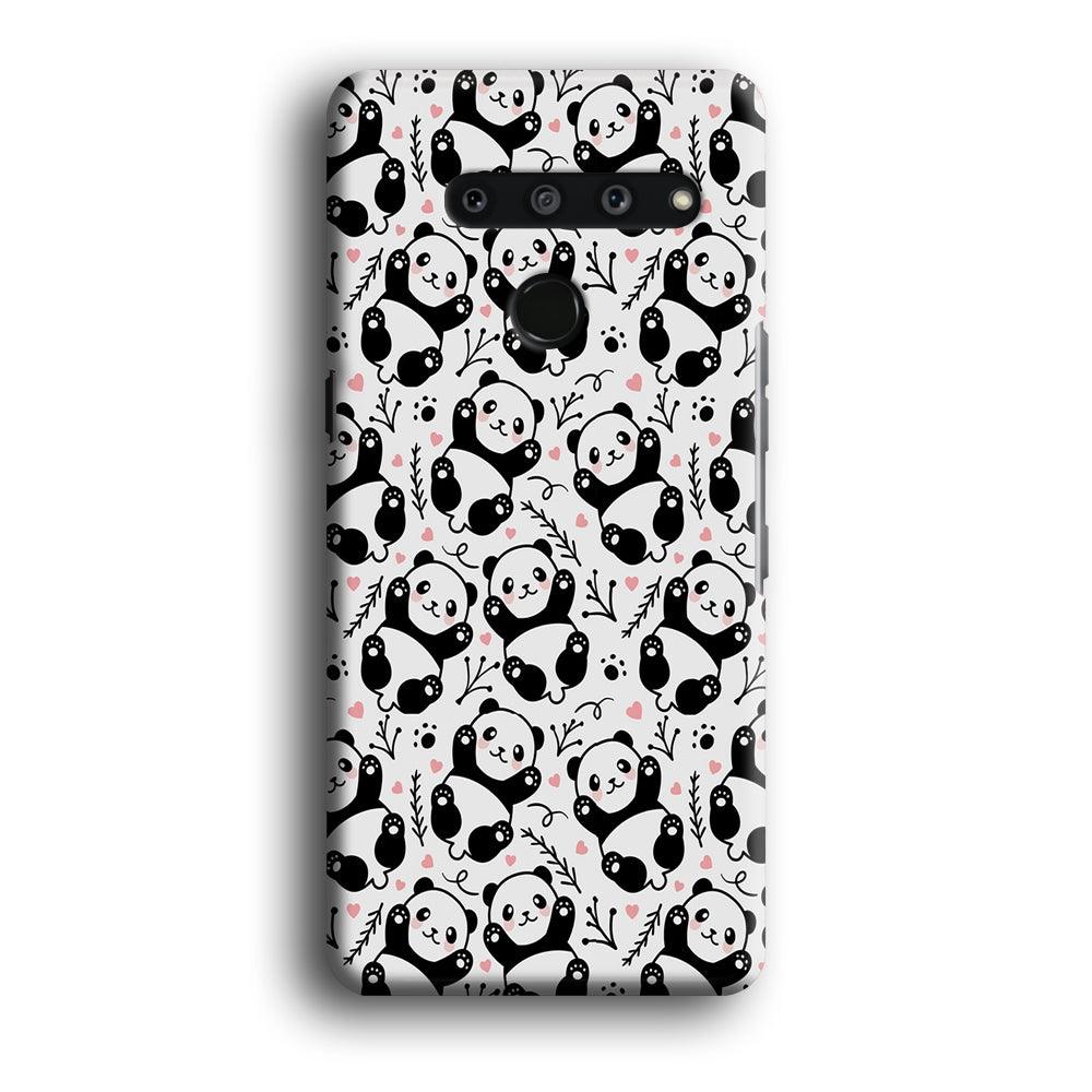 Cute Panda White Doodle LG V50 3D Case-Xtracase