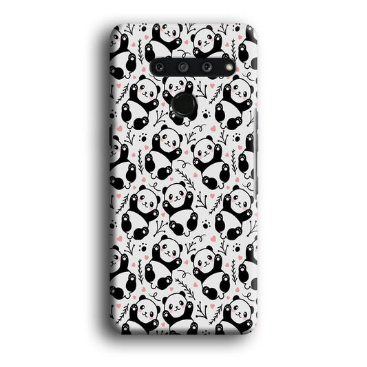 Cute Panda White Doodle LG V50 3D Case-Xtracase