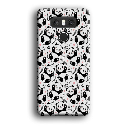 Cute Panda White Doodle LG G6 3D Case-Xtracase