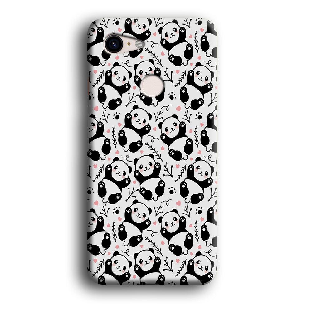 Cute Panda White Doodle Google Pixel 3 3D Case-Xtracase