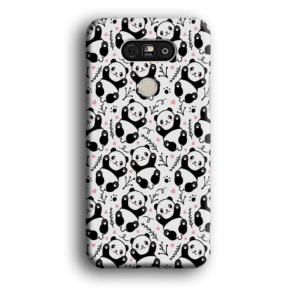 Cute Panda White Doodle LG G5 3D Case-Xtracase