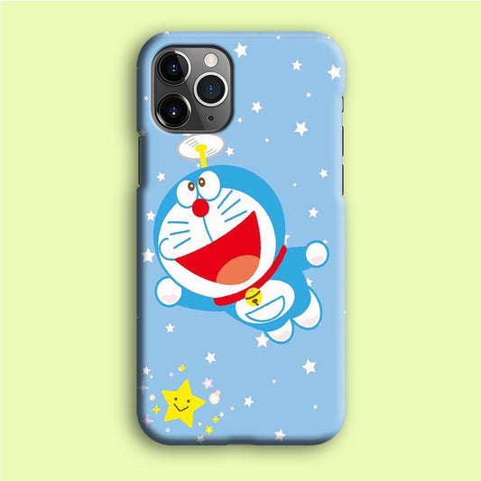 DM Doraemon fly between stars iPhone 12 Pro Case-Plastic / Full Wrap (3D Case)-Xtracase