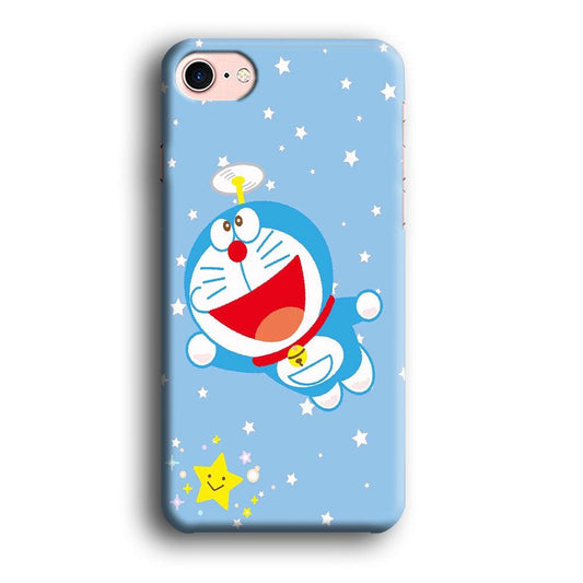 DM Doraemon fly between stars iPhone 8 Case-Plastic / Full Wrap (3D Case)-Xtracase
