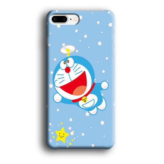 DM Doraemon fly between stars iPhone 8 Plus Case-Plastic / Full Wrap (3D Case)-Xtracase
