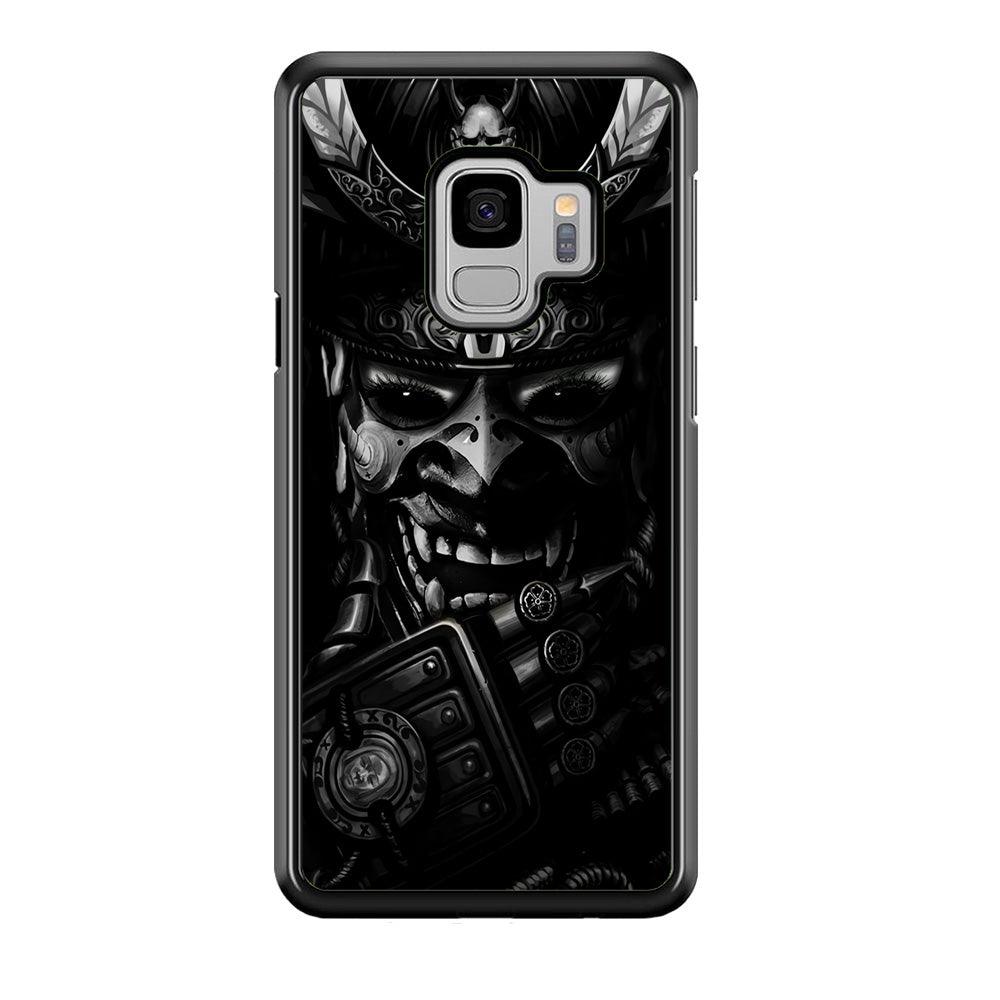 Dark Samurai Smile Mask Samsung Galaxy S9 Case-Rubber / Black (2D Case)-Xtracase