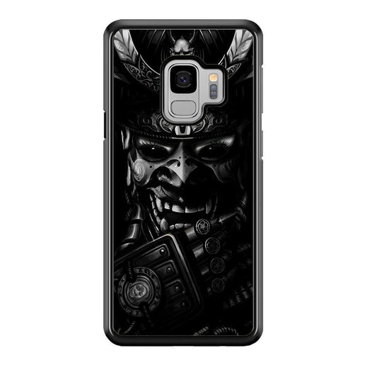 Dark Samurai Smile Mask Samsung Galaxy S9 Case-Rubber / Black (2D Case)-Xtracase