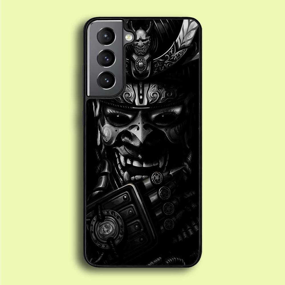 Dark Samurai Smile Mask Samsung Galaxy S21 Plus Case-Rubber / Black (2D Case)-Xtracase