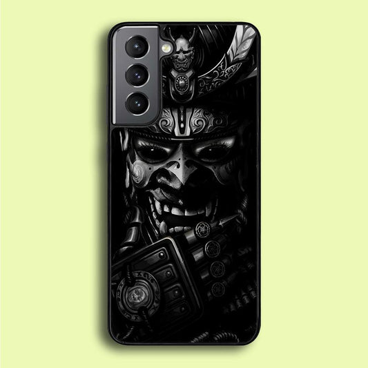 Dark Samurai Smile Mask Samsung Galaxy S21 Plus Case-Rubber / Black (2D Case)-Xtracase