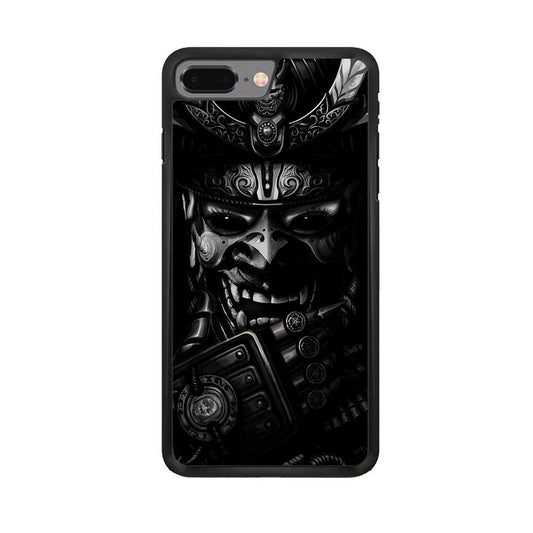 Dark Samurai Smile Mask iPhone 8 Plus Case-Rubber / Black (2D Case)-Xtracase