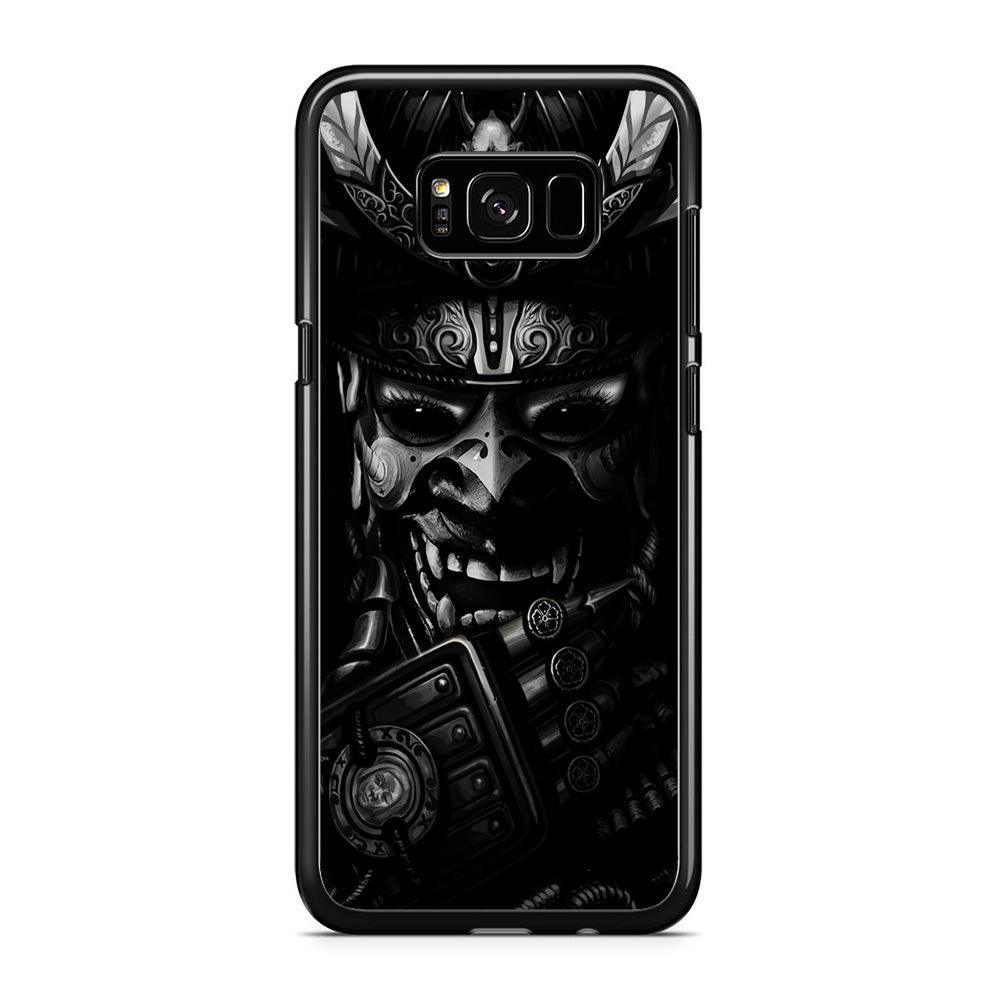 Dark Samurai Smile Mask Samsung Galaxy S8 Case-Rubber / Black (2D Case)-Xtracase