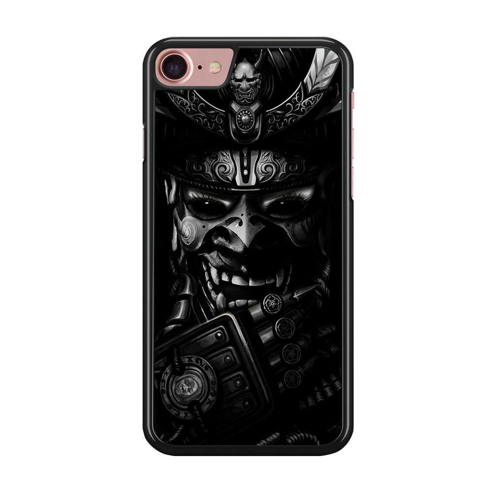 Dark Samurai Smile Mask iPhone 7 Case-Rubber / Black (2D Case)-Xtracase