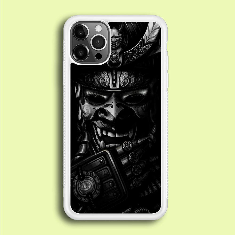Dark Samurai Smile Mask iPhone 12 Pro Case-Rubber / White (2D Case)-Xtracase