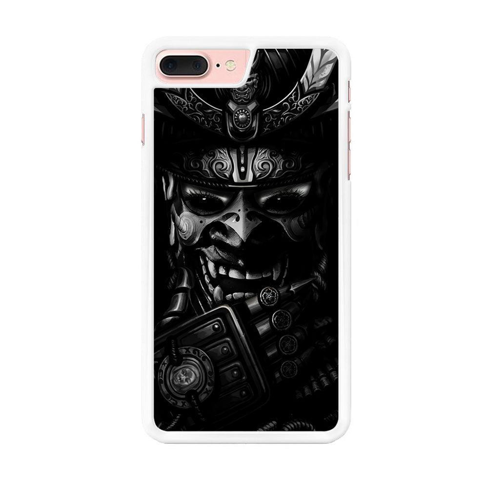 Dark Samurai Smile Mask iPhone 7 Plus Case-Rubber / White (2D Case)-Xtracase