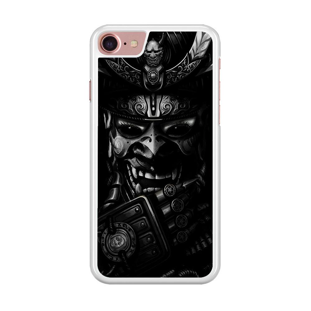 Dark Samurai Smile Mask iPhone 7 Case-Rubber / White (2D Case)-Xtracase