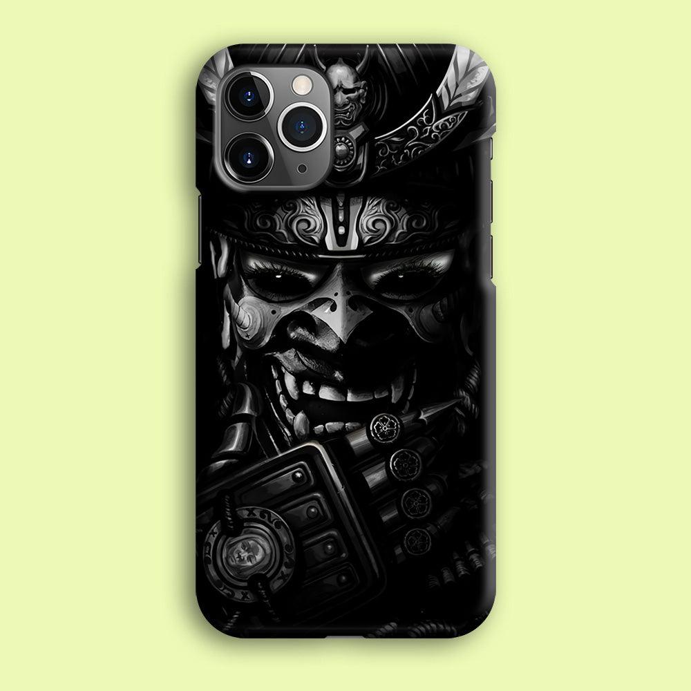 Dark Samurai Smile Mask iPhone 12 Pro Case-Plastic / Full Wrap (3D Case)-Xtracase