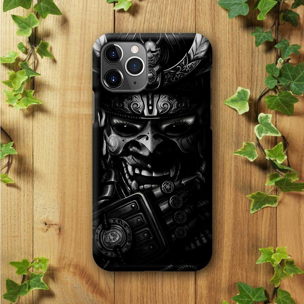 Dark Samurai Smile Mask iPhone 11 Pro Max Case-Plastic / Full Wrap (3D Case)-Xtracase