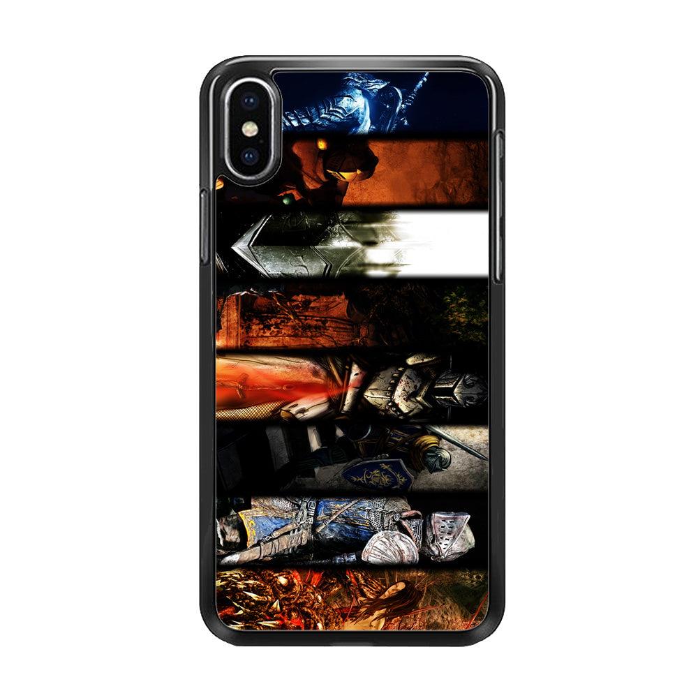 Dark Souls II Poster iPhone Xs Case-Rubber / Black (2D Case)-Xtracase