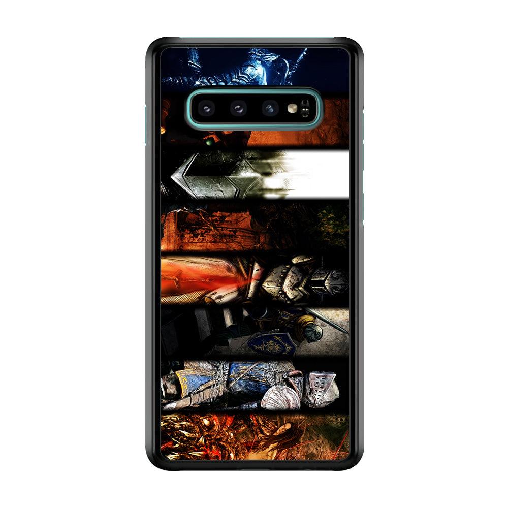 Dark Souls II Poster Samsung Galaxy S10 Case-Rubber / White (2D Case)-Xtracase
