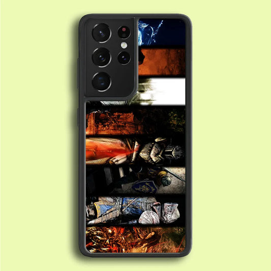 Dark Souls II Poster Samsung Galaxy S21 Ultra Case-Rubber / Black (2D Case)-Xtracase